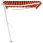 vidaXL Toldo automático LED sensor de viento naranja marrón 400x350 cm vidaXL Toldo automático LED sensor de viento naranja marrón 400x350 cm