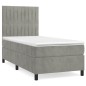 vidaXL Cama box spring con colchón terciopelo gris claro 100x200 cm vidaXL Cama box spring con colchón terciopelo gris claro 100x200 cm