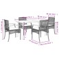vidaXL Set comedor de jardín 5 pzas con cojines ratán sintético beige vidaXL Set comedor de jardín 5 pzas con cojines ratán sintético beige