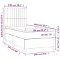 vidaXL Cama box spring con colchón terciopelo gris claro 100x200 cm vidaXL Cama box spring con colchón terciopelo gris claro 100x200 cm