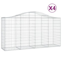vidaXL Cestas de gaviones 4 uds forma de arco hierro 200x50x100/120cm