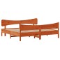 vidaXL Estructura cama con cabecero madera pino marrón cera 180x200 cm vidaXL Estructura cama con cabecero madera pino marrón cera 180x200 cm