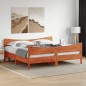 vidaXL Estructura cama con cabecero madera pino marrón cera 180x200 cm vidaXL Estructura cama con cabecero madera pino marrón cera 180x200 cm