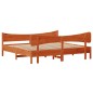 vidaXL Estructura cama con cabecero madera pino marrón cera 180x200 cm vidaXL Estructura cama con cabecero madera pino marrón cera 180x200 cm