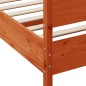 vidaXL Estructura cama con cabecero madera pino marrón cera 180x200 cm vidaXL Estructura cama con cabecero madera pino marrón cera 180x200 cm