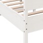 vidaXL Estructura de cama con cabecero madera pino blanco 160x200 cm vidaXL Estructura de cama con cabecero madera pino blanco 160x200 cm