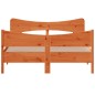 vidaXL Estructura cama con cabecero madera pino marrón cera 140x200 cm vidaXL Estructura cama con cabecero madera pino marrón cera 140x200 cm
