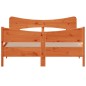 vidaXL Estructura cama con cabecero madera pino marrón cera 140x190 cm vidaXL Estructura cama con cabecero madera pino marrón cera 140x190 cm