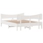 vidaXL Estructura de cama con cabecero madera pino blanco 135x190 cm vidaXL Estructura de cama con cabecero madera pino blanco 135x190 cm