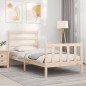 vidaXL Estructura de cama con cabecero madera maciza 100x200 cm vidaXL Estructura de cama con cabecero madera maciza 100x200 cm