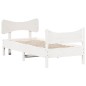 vidaXL Estructura de cama con cabecero madera de pino blanco 100x200cm vidaXL Estructura de cama con cabecero madera de pino blanco 100x200cm
