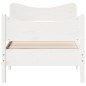 vidaXL Estructura de cama con cabecero madera de pino blanco 100x200cm vidaXL Estructura de cama con cabecero madera de pino blanco 100x200cm
