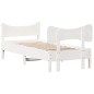 vidaXL Estructura de cama con cabecero madera de pino blanco 100x200cm vidaXL Estructura de cama con cabecero madera de pino blanco 100x200cm