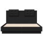 vidaXL Estructura cama con cabecero madera ingeniería negro 120x190 cm vidaXL Estructura cama con cabecero madera ingeniería negro 120x190 cm