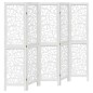 vidaXL Biombo separador de 5 paneles madera maciza Paulownia blanco vidaXL Biombo separador de 5 paneles madera maciza Paulownia blanco