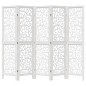 vidaXL Biombo separador de 5 paneles madera maciza Paulownia blanco vidaXL Biombo separador de 5 paneles madera maciza Paulownia blanco