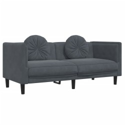 vidaXL Sofá con cojines 2 plazas terciopelo gris oscuro
