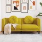 vidaXL Sofá con cojines 2 plazas terciopelo amarillo vidaXL Sofá con cojines 2 plazas terciopelo amarillo