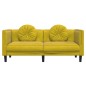 vidaXL Sofá con cojines 2 plazas terciopelo amarillo vidaXL Sofá con cojines 2 plazas terciopelo amarillo