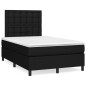 vidaXL Cama box spring con colchón y luces LED tela negro 120x190 cm vidaXL Cama box spring con colchón y luces LED tela negro 120x190 cm