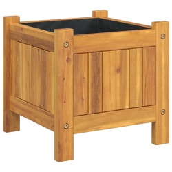 vidaXL Jardinera con forro madera maciza de acacia 31x31x30 cm