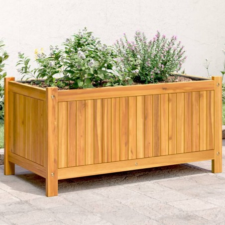 vidaXL Jardinera con forro madera maciza de acacia 80x42x40 cm