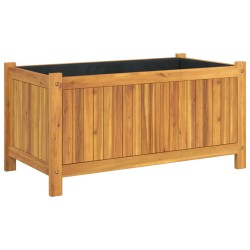 vidaXL Jardinera con forro madera maciza de acacia 80x42x40 cm