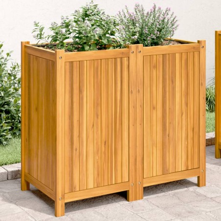 vidaXL Jardinera con forro madera maciza de acacia 84x42x75 cm