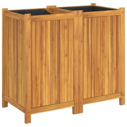 vidaXL Jardinera con forro madera maciza de acacia 84x42x75 cm