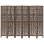 vidaXL Biombo separador de 6 paneles madera paulownia marrón oscuro vidaXL Biombo separador de 6 paneles madera paulownia marrón oscuro