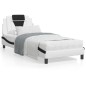 vidaXL Cama con colchón cuero sintético blanco y negro 90x190 cm vidaXL Cama con colchón cuero sintético blanco y negro 90x190 cm