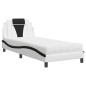 vidaXL Cama con colchón cuero sintético blanco y negro 90x190 cm vidaXL Cama con colchón cuero sintético blanco y negro 90x190 cm