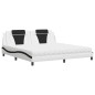 vidaXL Cama con colchón cuero sintético blanco y negro 200x200 cm vidaXL Cama con colchón cuero sintético blanco y negro 200x200 cm