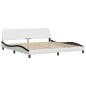 vidaXL Cama con colchón cuero sintético blanco y negro 200x200 cm vidaXL Cama con colchón cuero sintético blanco y negro 200x200 cm