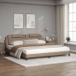 vidaXL Cama con colchón cuero sintético capuchino 200x200 cm