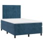 vidaXL Cama box spring con colchón terciopelo azul oscuro 120x190 cm vidaXL Cama box spring con colchón terciopelo azul oscuro 120x190 cm