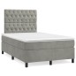 vidaXL Cama box spring con colchón terciopelo gris claro 120x190 cm vidaXL Cama box spring con colchón terciopelo gris claro 120x190 cm