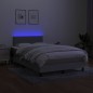 vidaXL Cama box spring con colchón y LED tela gris claro 120x190 cm
