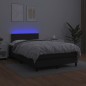 vidaXL Cama box spring con colchón LED cuero sintético negro 120x190cm vidaXL Cama box spring con colchón LED cuero sintético negro 120x190cm