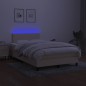 vidaXL Cama box spring con colchón y luces LED tela crema 120x190 cm vidaXL Cama box spring con colchón y luces LED tela crema 120x190 cm