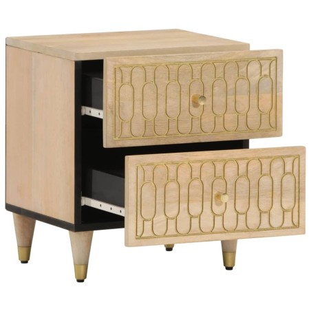 vidaXL Mesita de noche de madera maciza de mango 40x33x46 cm