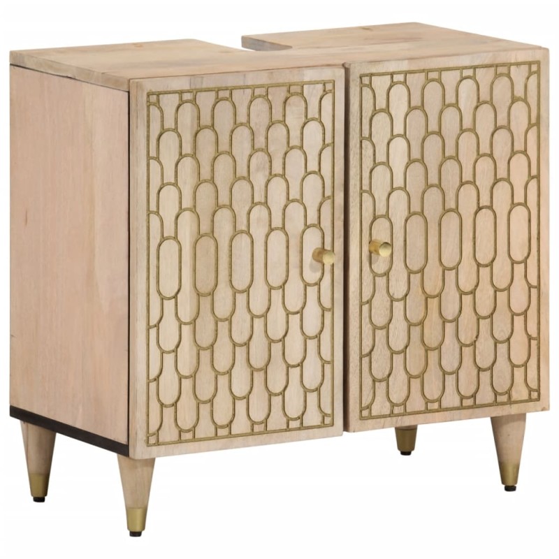 vidaXL Armario de lavabo para baño madera maciza de mango 62x33x58 cm vidaXL Armario de lavabo para baño madera maciza de mango 62x33x58 cm