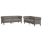 vidaXL Juego de sofás 2 piezas tela gris taupe vidaXL Juego de sofás 2 piezas tela gris taupe