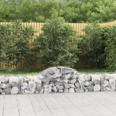 vidaXL Cestas de gaviones 7 uds forma de arco hierro 200x50x40/60 cm