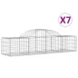 vidaXL Cestas de gaviones 7 uds forma de arco hierro 200x50x40/60 cm