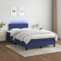 vidaXL Cama box spring con colchón y luces LED tela azul 120x190 cm vidaXL Cama box spring con colchón y luces LED tela azul 120x190 cm