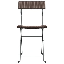 vidaXL Sillas cafetería plegables 6 uds acero y ratán sintético marrón