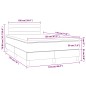 vidaXL Cama box spring con colchón y luces LED tela crema 120x190 cm