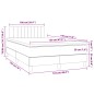 vidaXL Cama box spring con colchón y LED tela gris claro 120x190 cm vidaXL Cama box spring con colchón y LED tela gris claro 120x190 cm