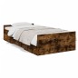 vidaXL Cama con cajones madera de ingeniería roble ahumado 75x190 cm vidaXL Cama con cajones madera de ingeniería roble ahumado 75x190 cm